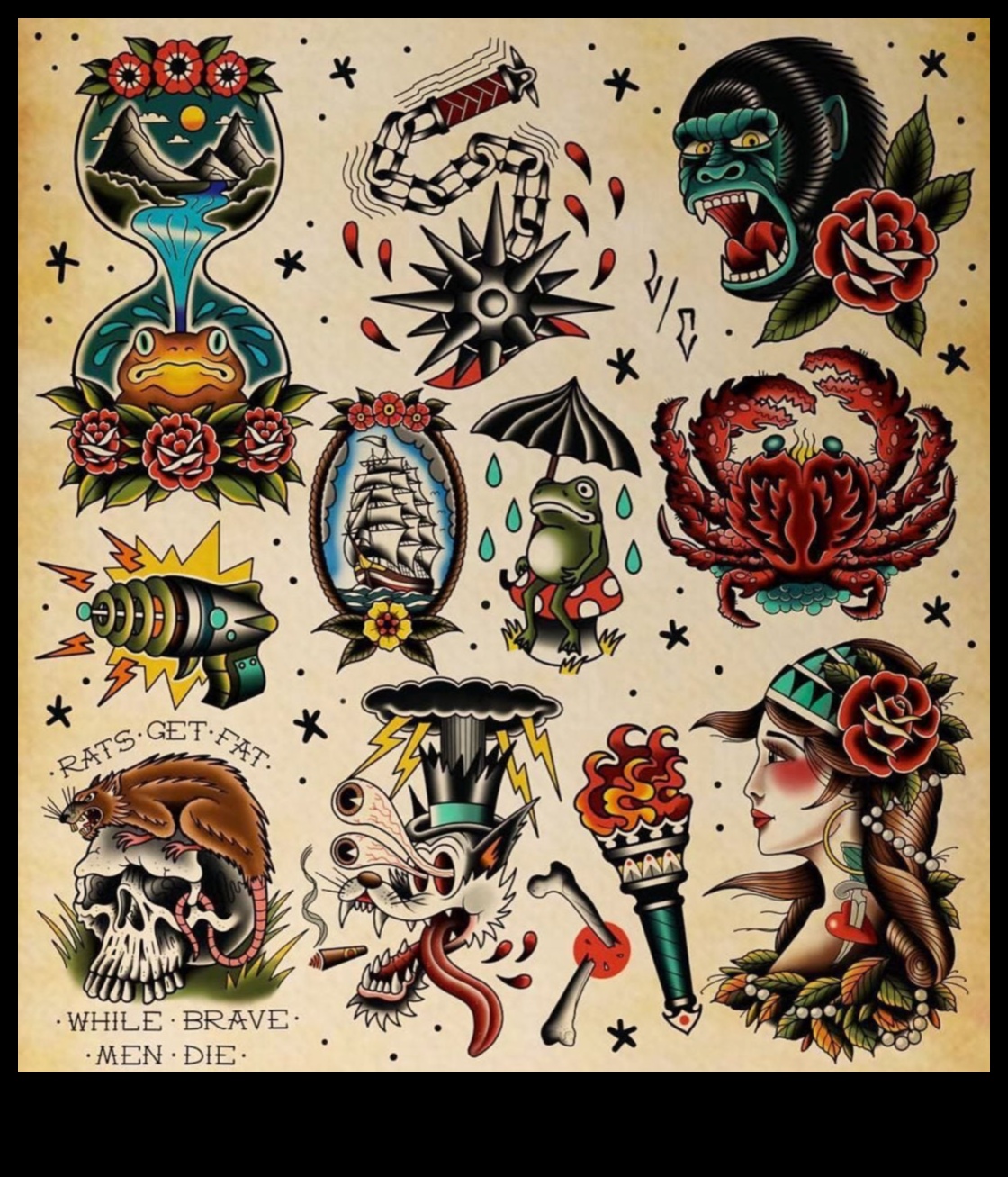 إتقان خمر: العالم داهية من أنماط الوشم التقليدية الكلاسيكية