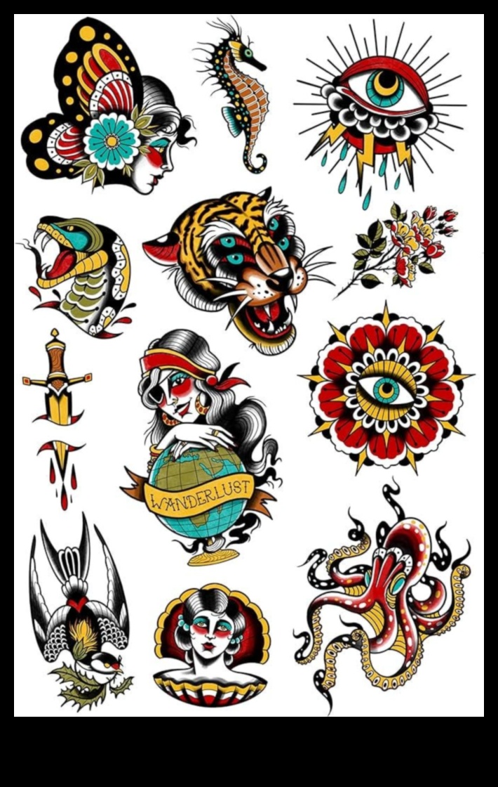 إتقان خمر: العالم داهية من أنماط الوشم التقليدية الكلاسيكية