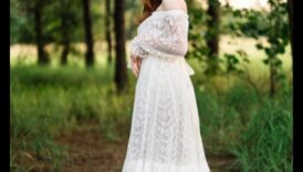 همسات الطبيعة: ثوب الزفاف البوهيمي الصفاء