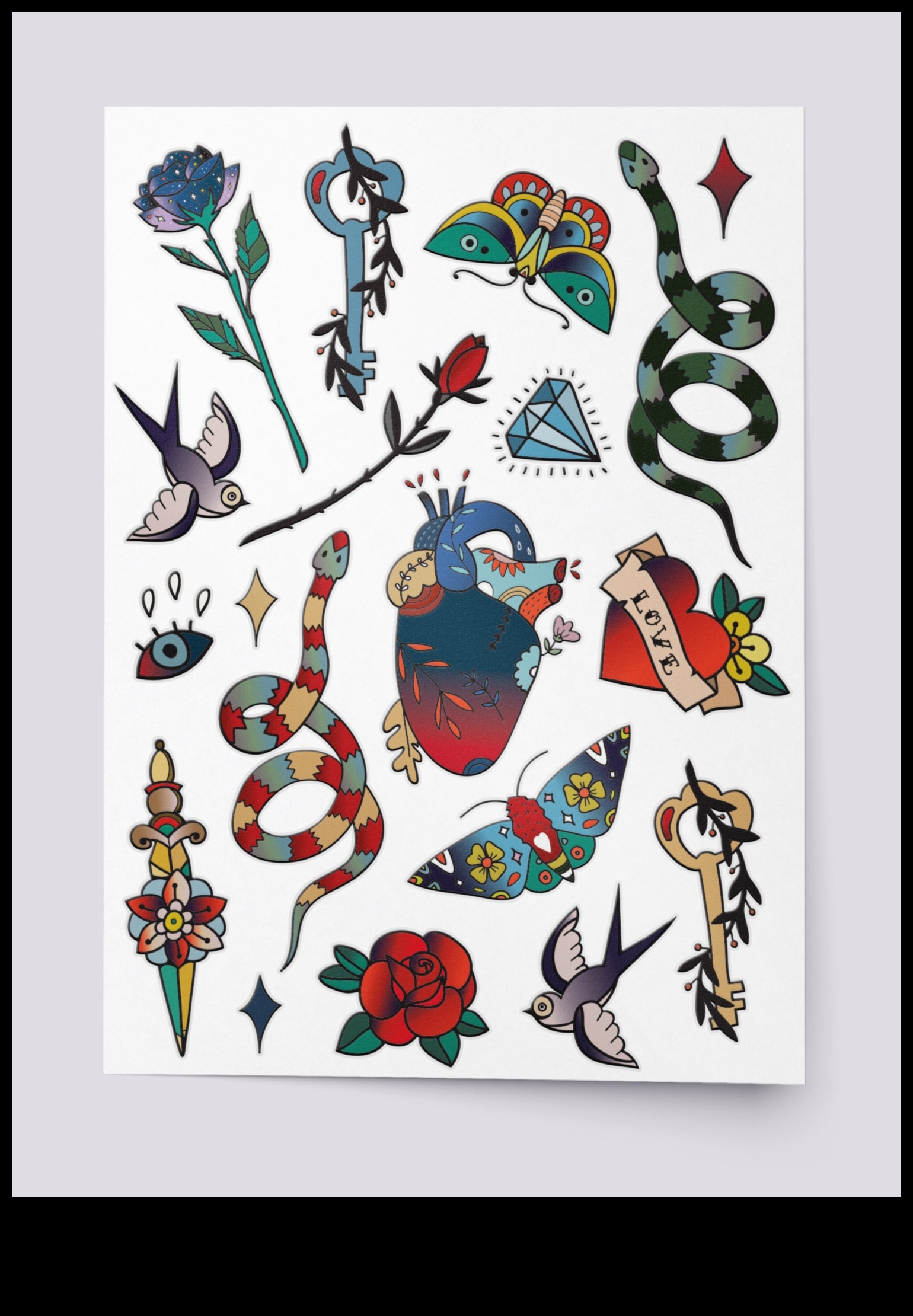 الأوشام التقليدية ذات المشاعر العتيقة لمظهر خالد 3 المشاعر العتيقة: الوشم التقليدي لإلقاء نظرة خالدة